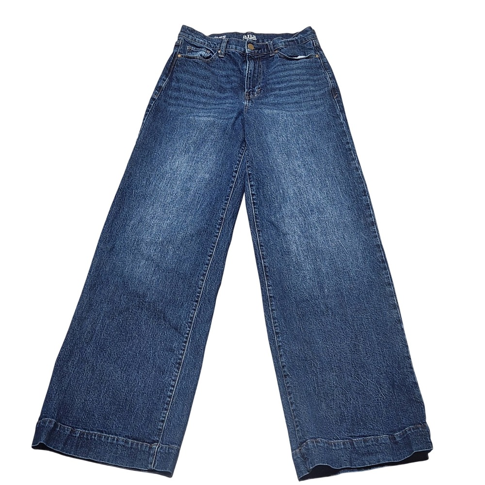 a.n.a. New Approach Size 6T High Rise Wide Leg Jeans Dark Wash Denim Trendy